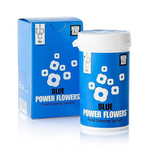 PowerFlowers - Blauwe, AZO-vrije kleurstof voor chocolade, Mona Lisa, 50 g - een verpakking van 50 gram blauwe kleurstof voor chocolade van het merk PowerFlowers, vrij van AZO-kleurstoffen, geschikt voor gebruik met Mona Lisa-producten