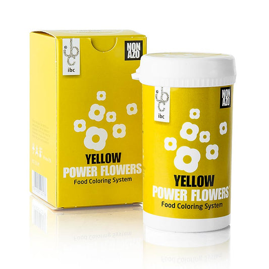 PowerFlowers - Gele, AZO-vrije kleurstof voor chocolade, Mona Lisa, 50 g - Natural yellow coloring for chocolate, AZO-free, 50g