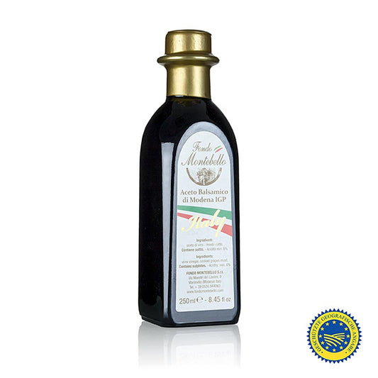 Fles van 250 ml Fondo Montebello Aceto Balsamico di Modena BGA uit Italië