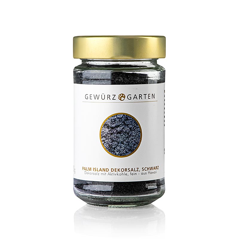 Gewürzgarten Palm Island Pacific-zout, decoratief zout met actieve kool, fijn, Hawaii, 200 g
