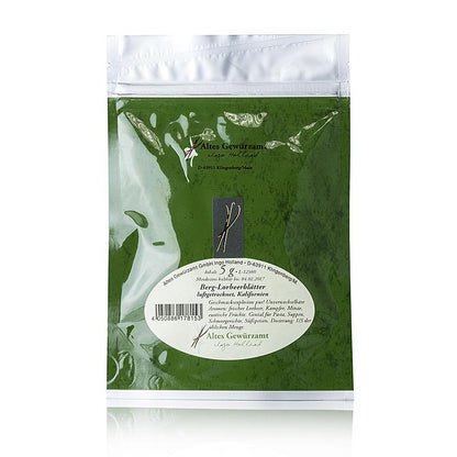 Berg laurierblaadjes, luchtgedroogd, Altes Gewürzamt, 5 g - aromatic and flavorful dried bay leaves from Altes Gewürzamt