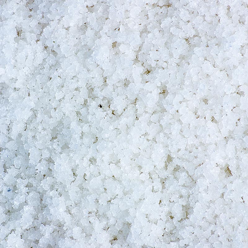  Close-up of Fleur de Sel, Guerande/Frankrijk, BGA, TradySel, 125 g product with wooden spatula