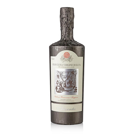 750 ml fles Calvi Mosto Argento extra vierge olijfolie van eerste persing met zilverfolie