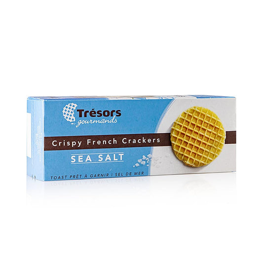 Barsnack Tresors - Knapperige Franse mini-wafelcrackers met zeezout, 95 g