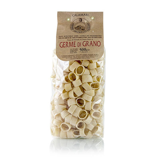 Verpakking van 500 g Morelli 1860 Calamares, ringen, Germe di Grano met tarwekiemen