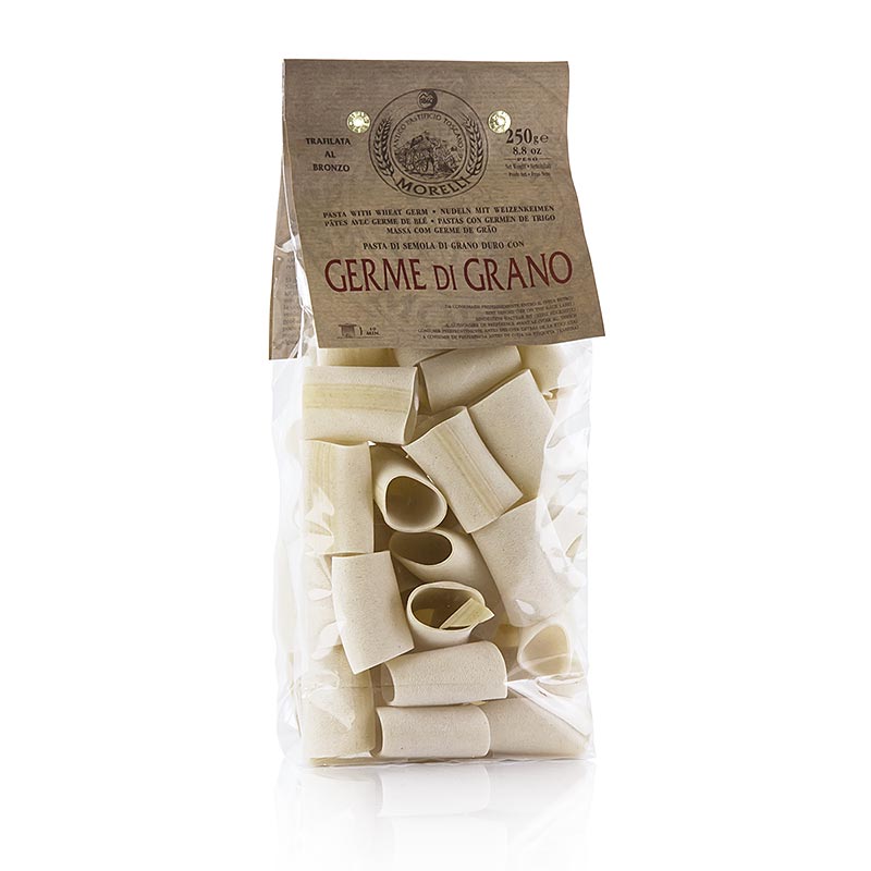 Paccheri pasta made by Morelli 1860 with wheat germ, 250g package 
