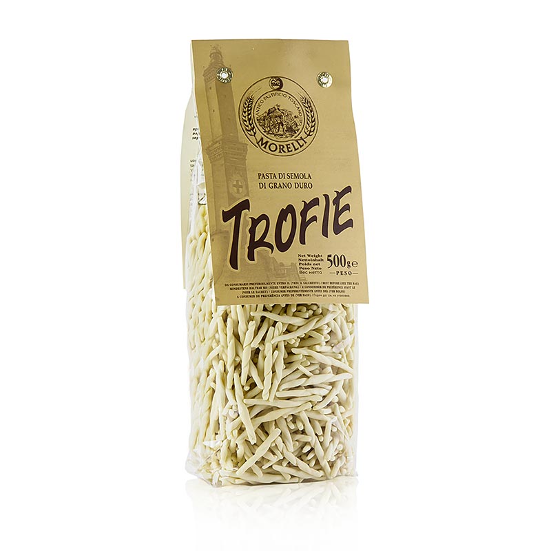 Morelli 1860 Trofie pasta with wheat germ, 500g, made in Italy