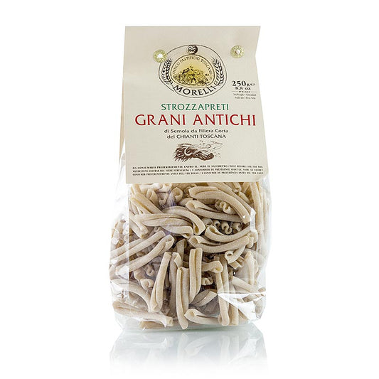 Morelli 1860 Strozzapreti, Priester Snoek, Grani Antichi, 250 g artisanal Italian pasta in packaging