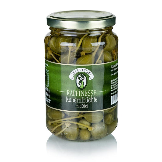 Kappertjes, klein, met steeltje, ø tot 15 mm, Rafinesse, 350 g