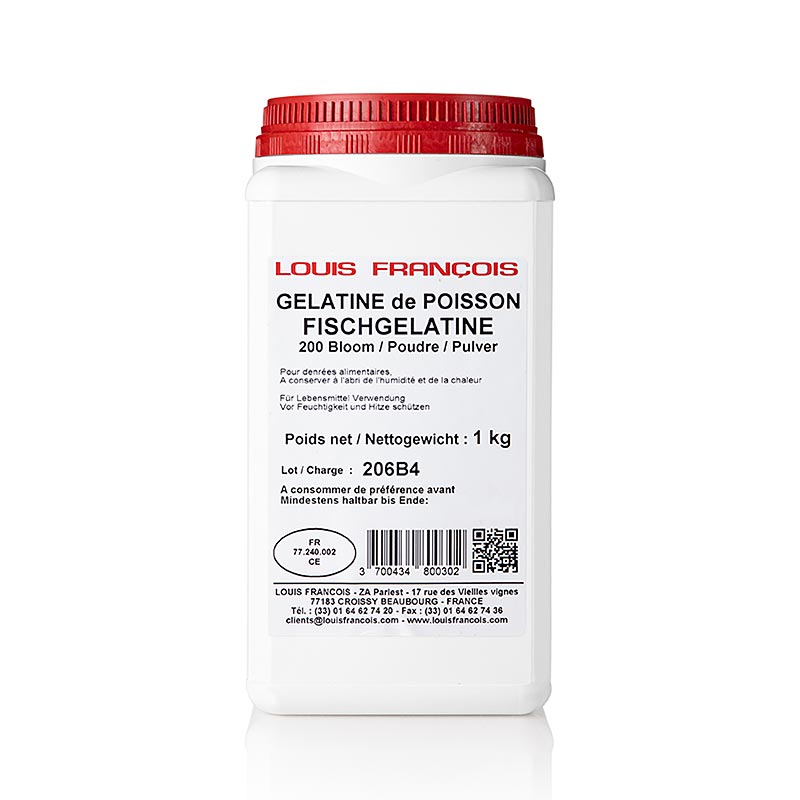 Gelatinepoeder, van vis, 200 Bloom, Louis Francois, 1 kg