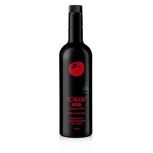 Tomami Tomato® #2, een fles van 740 ml tomatenconcentraat met sterke zure smaak