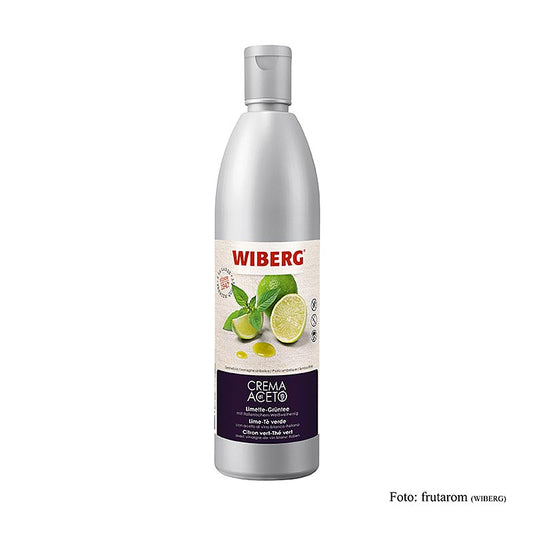 500 ml bottle of WIBERG Crema di Aceto, a delicious lime and green tea flavored vinegar dressing, perfect for enhancing your favorite dishes