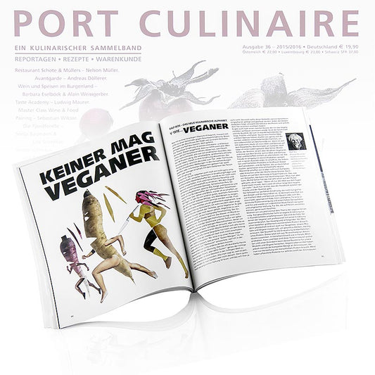 Cover of Port Culinaire, a gourmet magazine, issue 36, featuring exquisite culinary creations
