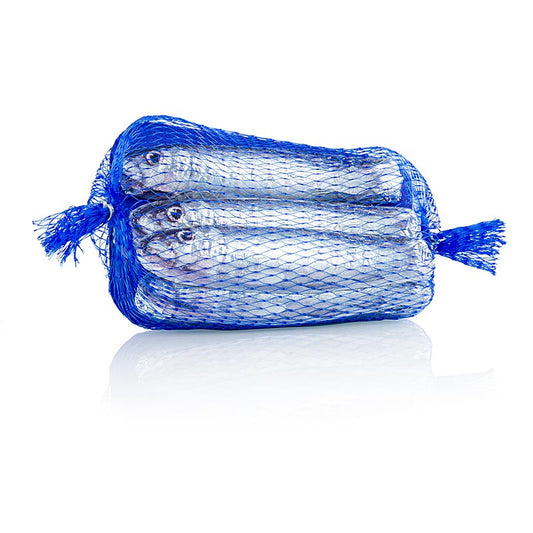 Chocolade-sardientjes, melkchocolade, netje, Michel Cluizel, 90 g, 6 stuks