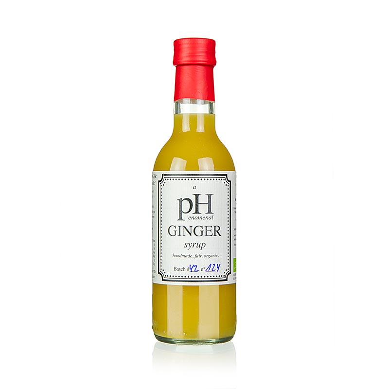 250 ml fles biologische en veganistische pHenomenal Gembersiroop (gembersiroop) productfoto