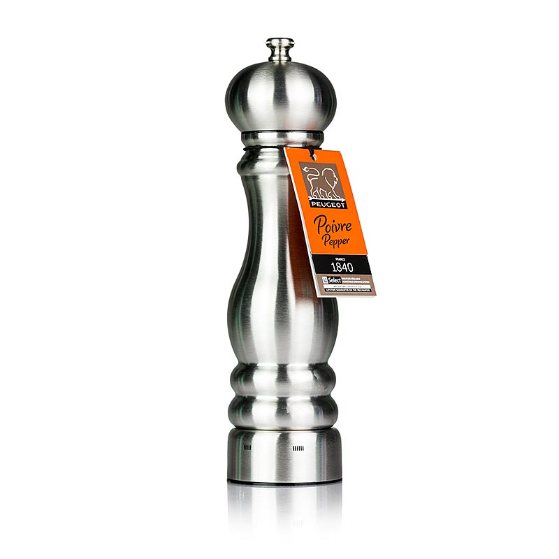Peugeot pepermolen PARIS U´SELECT, 22 cm hoog, instelbaar, roestvrij staal, 1 stuk