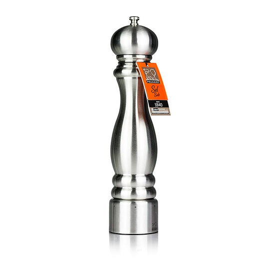 Peugeot zoutmolen PARIS U'SELECT, 30cm hoog, verstelbaar, roestvrij staal, 1 st: Duurzame, roestvrijstalen zoutmolen van 30cm hoog met verstelbare maalgraad
