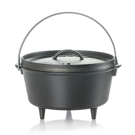 Roestvrijstalen kookpot Lodge Camp Dutch Oven met deksel en 3 voeten Ø 25cm, 47 L Perfect voor buiten koken op open vuur