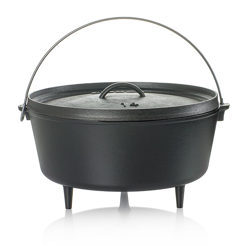 Large 356cm cast iron Camp Dutch Oven with lid and 3 feet, perfect for outdoor cooking, ideal for camping and outdoor adventures, durable and versatile cooking pot