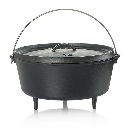 Large 356cm cast iron Camp Dutch Oven with lid and 3 feet, perfect for outdoor cooking, ideal for camping and outdoor adventures, durable and versatile cooking pot