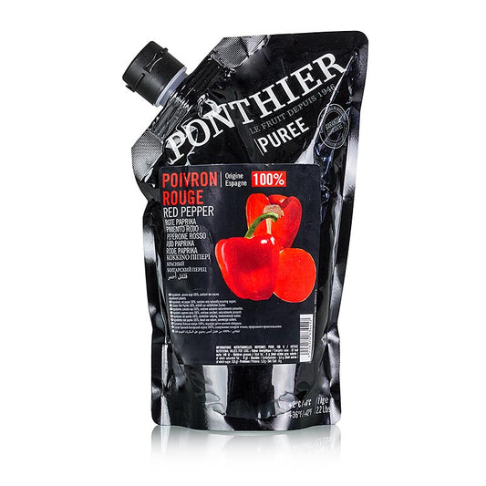 Puree gemaakt van rode paprika's, 100% groenten, ongezoet, verpakt in 1 kg verpakking