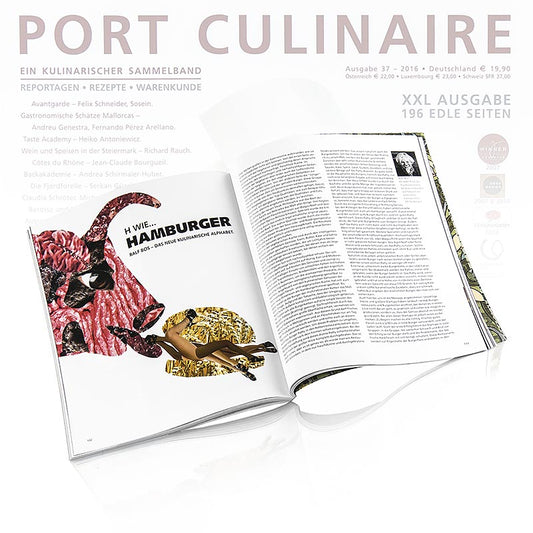  A close-up of Port Culinaire Gourmet Magazine with delicious recipes
