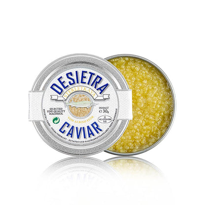 Desietra Selection kaviaar van albino sterlet, aquacultuur Duitsland, 30 g