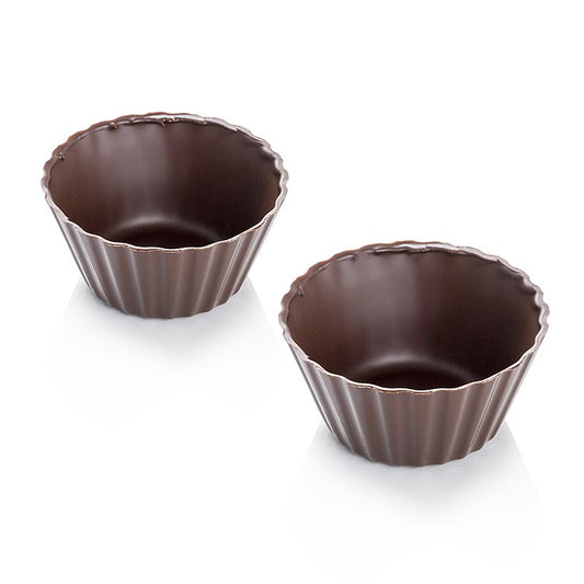 Dark chocolate molds in various sizes and shapes, 40-65mm diameter, 30mm tall, 904g, 84 pieces