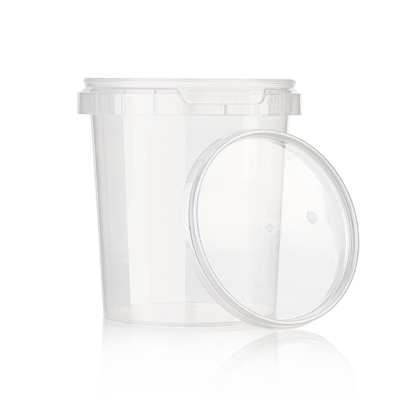 Plastic doosje "Circlecup", rond, met deksel, ø 133x130 mm, 1200 ml, 1 stuk