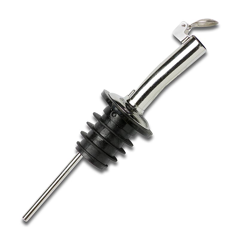 Flessendop met klepje, 12 cm lang, 8 mm doorlaat, 1 stuk