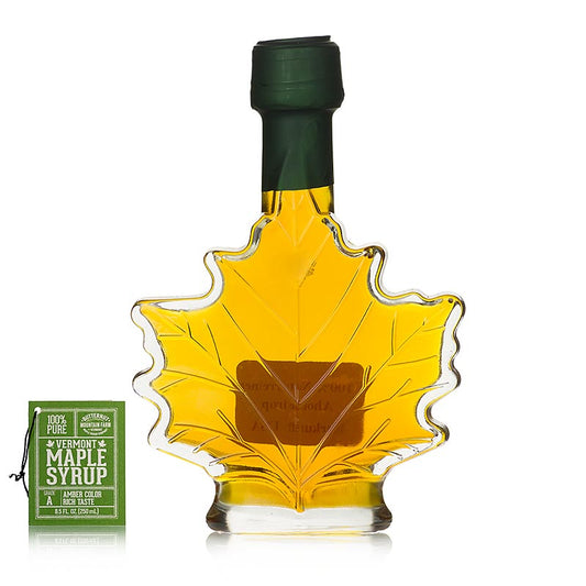Organic and pure Ahornsiroop - Amber from Vermont in a 250 ml glass bottle