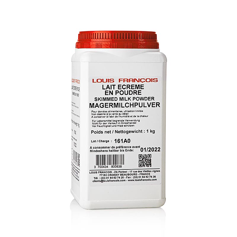 Magere-melkpoeder (lait ecrème), max 1,5% vet, Louis Francois, 1 kg - productafbeelding