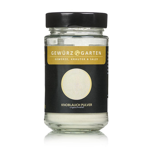 Gewürzgarten knoflookpoeder, ongezwaveld, 100 g product packaging displayed on a white background