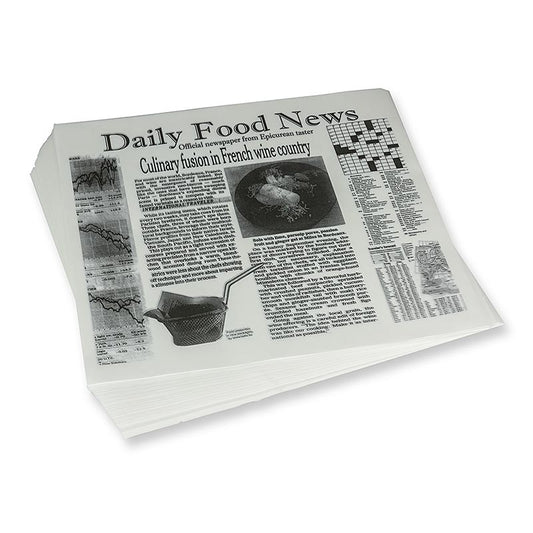 Wegwerp snackpapier met krantenprint, ca. 310 x 285 mm, Daily News, 500 vellen