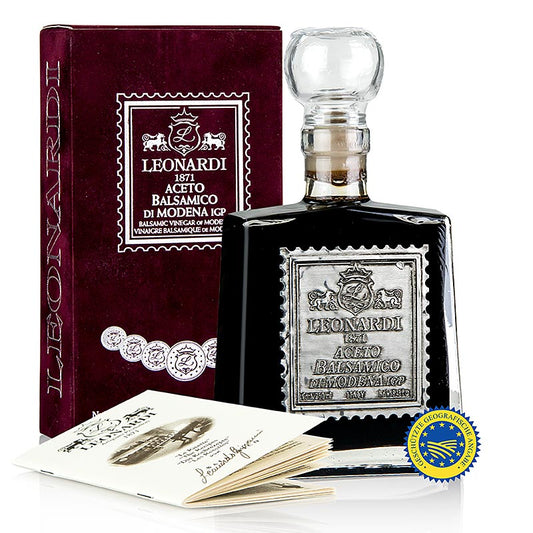 Leonardi - Aceto Balsamico di Modena IGP/g.g.A., Velluto Bordeaux, 15 jaar, 250 ml