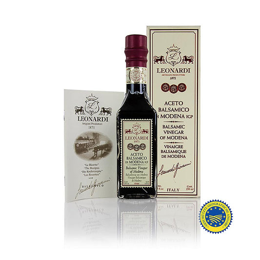 Leonardi - Aceto Balsamico di Modena IGP/g.g.A., Francobollo, 6 jaar, 250 ml