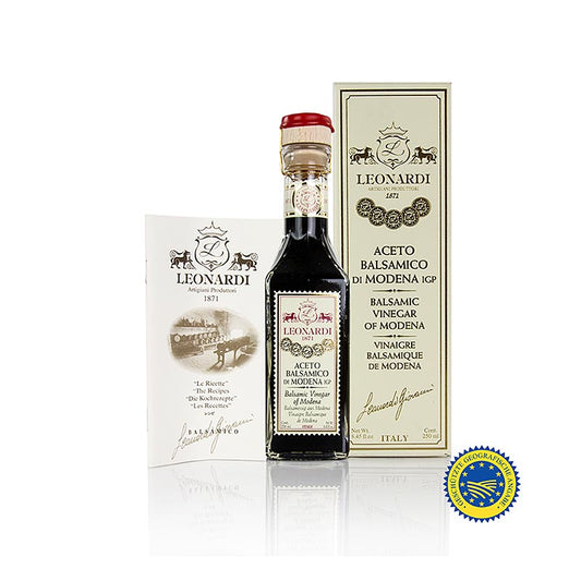Leonardi - Aceto Balsamico di Modena IGP/g.g.A., Francobollo, 10 jaar, 250 ml