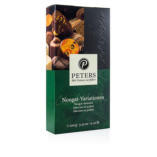 Chocolade - Mengsel Nougat Variaties, 8 stuks, Peters, 100 g, 8 st - Assortiment van 8 heerlijke Nougat chocolaatjes van 100 gram, gemaakt door Peters