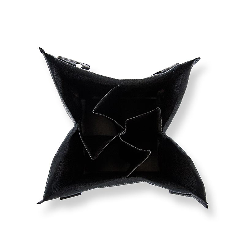 Greenbag draagtas voor 4 flessen, zwart, met BOS FOOD-logo, 1 stuk