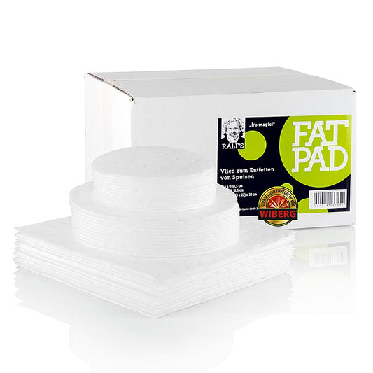 WIBERG FatPad pakket met 12 kleine pads, 12 medium pads en 4 extra grote pads, in totaal 28 stuks voor professioneel gebruik in de keuken