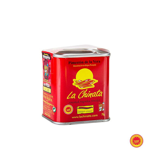 Paprikapoeder - Pimenton de la Vera DOP/PDO, gerookt, bitterzoet, la Chinata, 70 g - Authentieke gerookte paprikapoeder van hoge kwaliteit met een bitterzoete smaak, geproduceerd door la Chinata, 70 gram