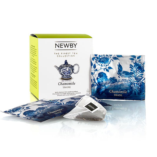 Newby Tea Kamille, infusie, kamillethee, 30 g, 15 st - A soothing herbal tea blend made with 100% pure chamomile flowers