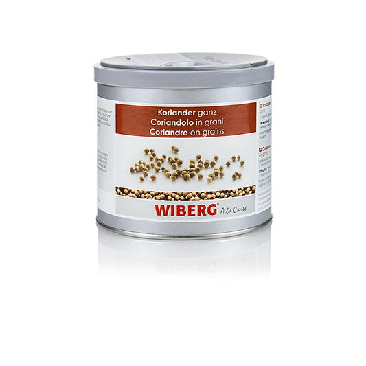 Wiberg koriander, heel, 160 g - verpakte kruidenproduct in doorzichtige verpakking