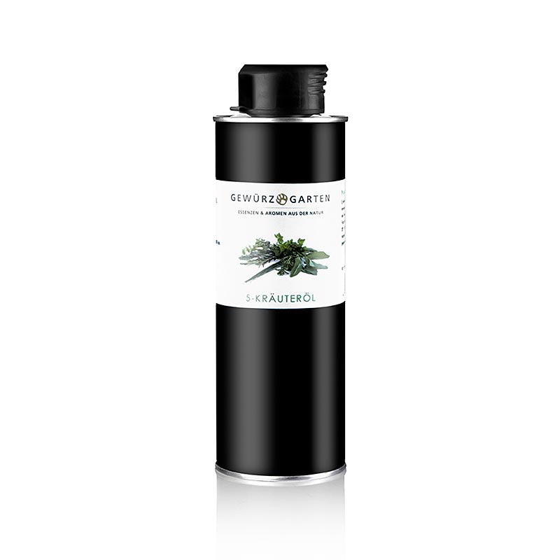 Kruidentuin 5-kruidenolie in koolzaadolie, 250 ml - a flavorful blend of five herbs infused in high-quality rapeseed oil, perfect for enhancing the taste of your favorite dishes