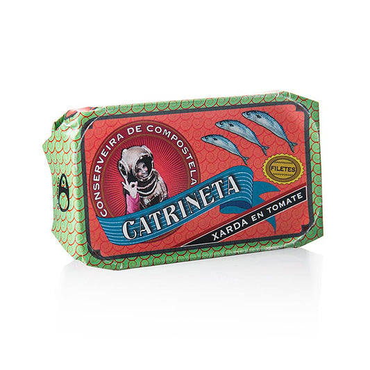 Makreelfilets (xarda en tomate), heel, in tomatensaus, Catrineta, 120 g