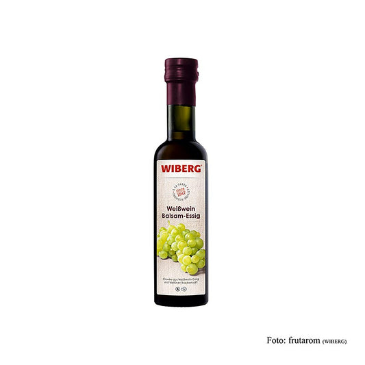 Wiberg witte wijn balsamico azijn, with a 6% zuurgraad, 250 ml bottle, perfect for enhancing the flavor of your favorite dishes