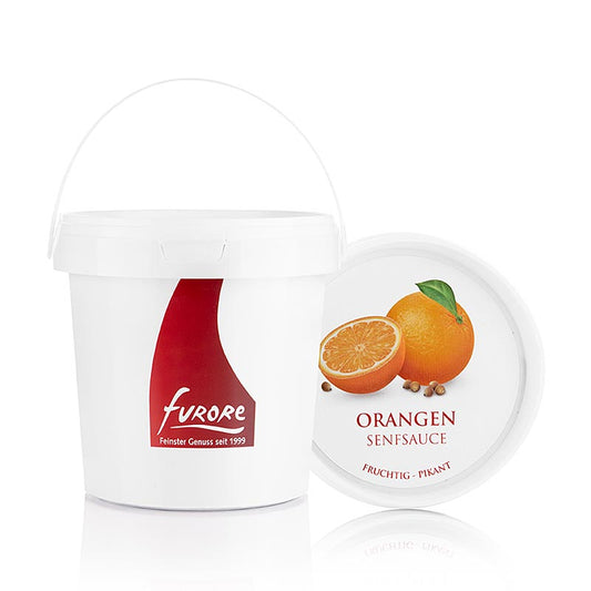 Furore - Sinaasappelmosterdsaus, 13 kg Heerlijke saus met een combinatie van zoete sinaasappel en pittige mosterd smaken, perfect voor het verrijken van diverse gerechten