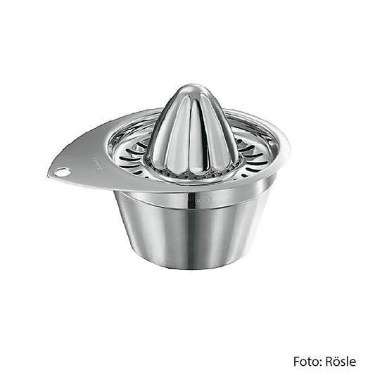Roestvrijstalen Rösle citruspers van 12,2 cm, 0,5 liter capaciteit, diameter van 18 cm, inclusief 1 stuk