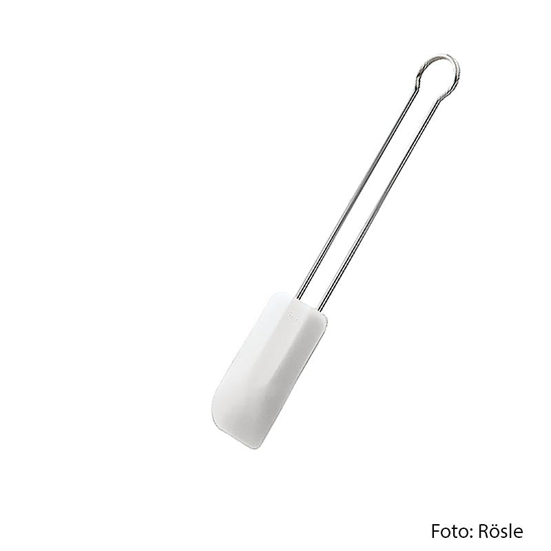 A stainless steel Rösle deegschraper, 26cm long and 275cm wide, 1 piece