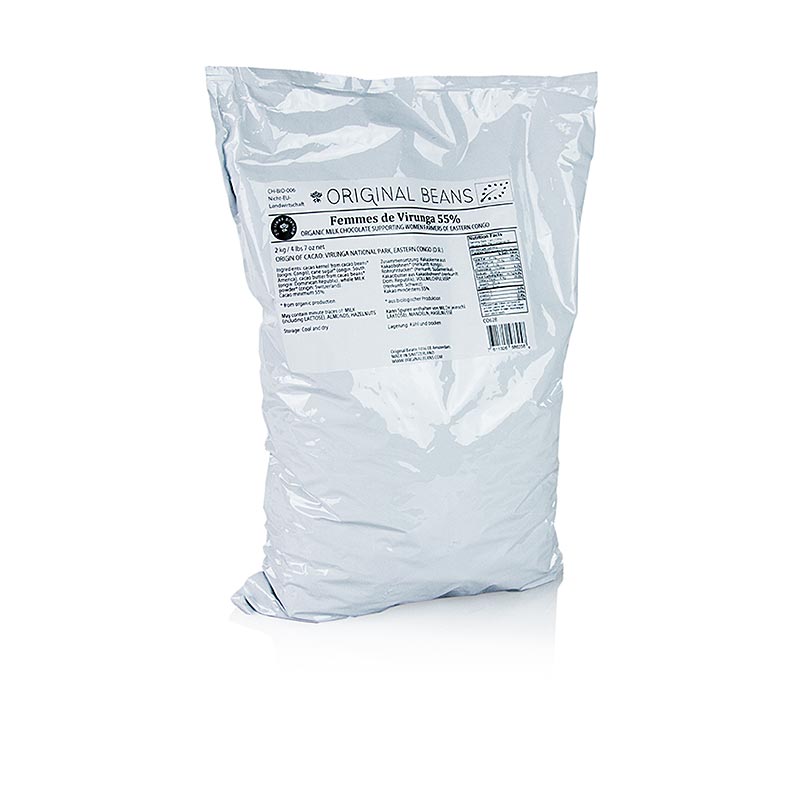 Femmes de Virunga Congo, 55%, melk couverture, callets, Original Beans, BIO, 2 kg